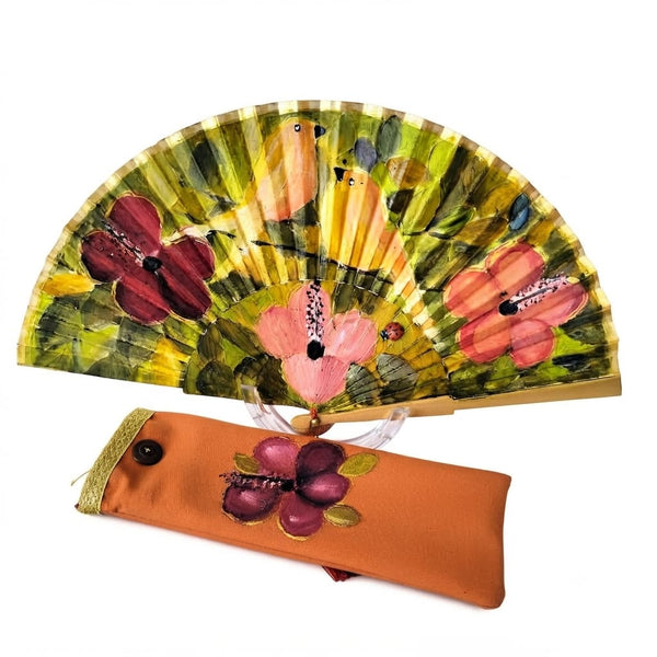 CANARIOS ENTRE HIBISCOS DE COLORES